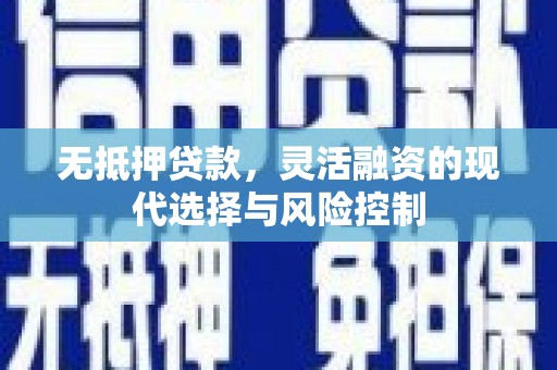 蒙城无抵押贷款，灵活融资的现代选择与风险控制
