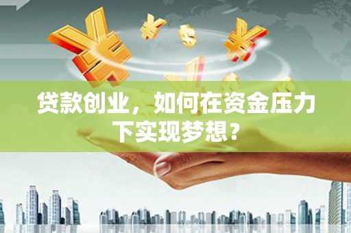 蒙城贷款创业，如何在资金压力下实现梦想？
