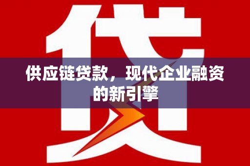 蒙城供应链贷款，现代企业融资的新引擎