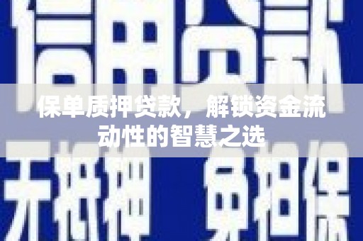 蒙城保单质押贷款，解锁资金流动性的智慧之选