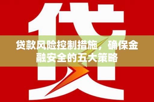蒙城贷款风险控制措施，确保金融安全的五大策略