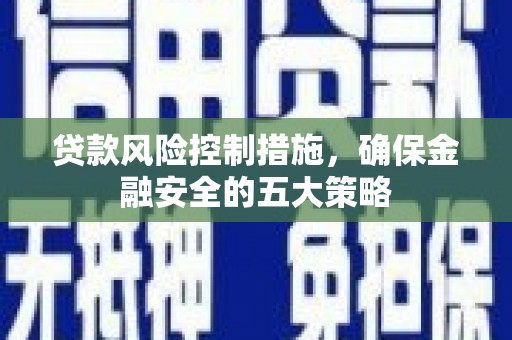 蒙城贷款风险控制措施，确保金融安全的五大策略