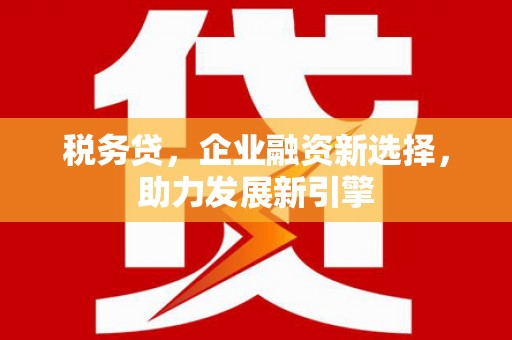 蒙城税务贷，企业融资新选择，助力发展新引擎
