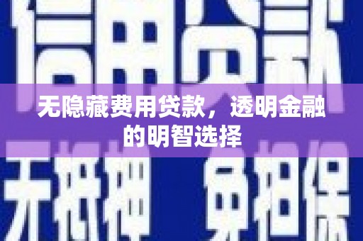 蒙城无隐藏费用贷款，透明金融的明智选择