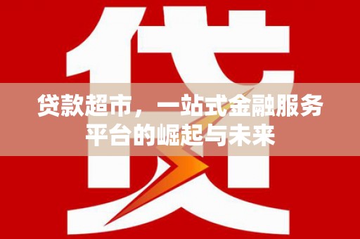 蒙城贷款超市，一站式金融服务平台的崛起与未来